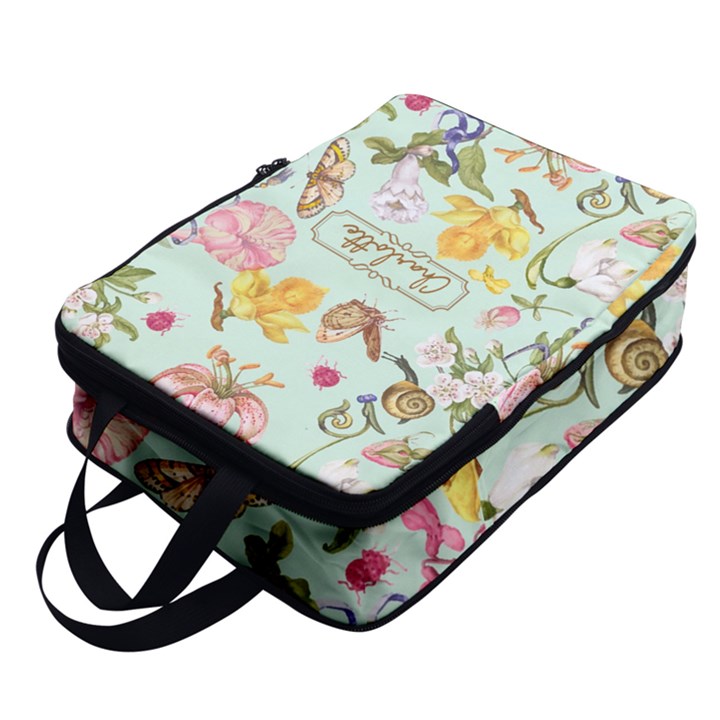 Custom Floral Name Any Text Full Print Foldable Shoe Storage Bag